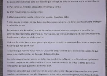 «Nunca hubo una pandemia como la actual», la carta viral de un médico bahiense