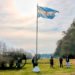 Pisano izó la bandera nacional en Hale
