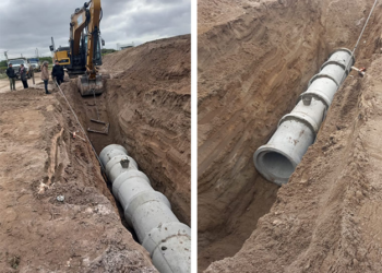 Avanza una importante obra pluvial en Quequén